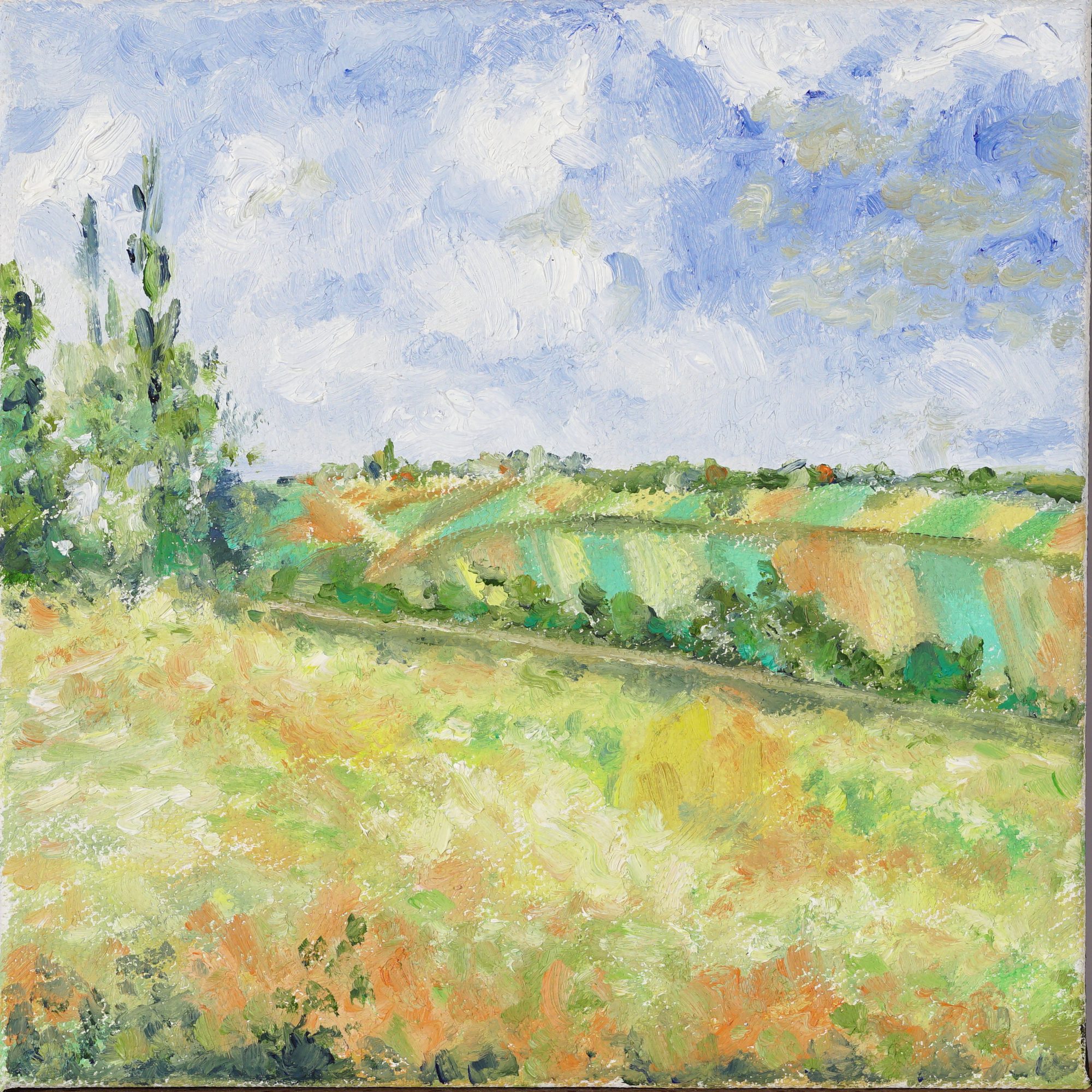 Cindy Sugg, Fields of Oats, after Pissarro