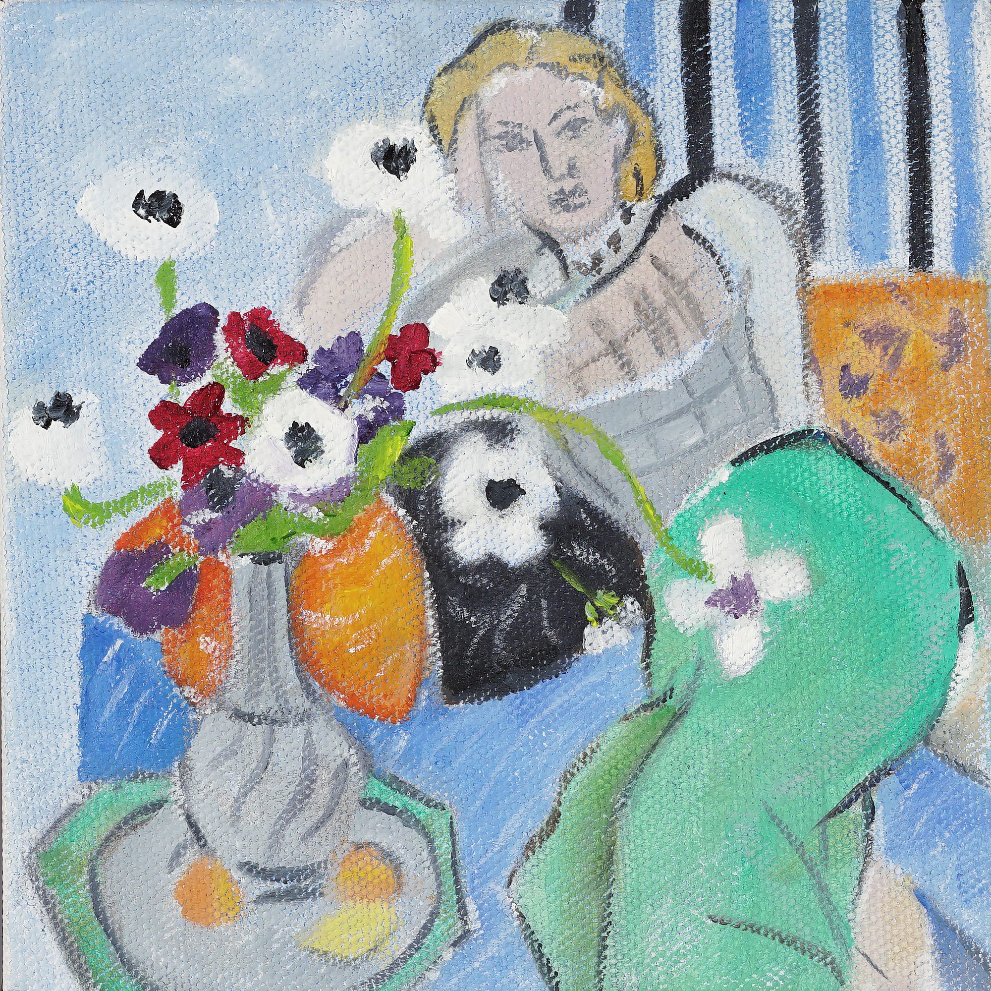 Cindy Sugg, Reclining Figure with White Flowers, after Henry Matisse