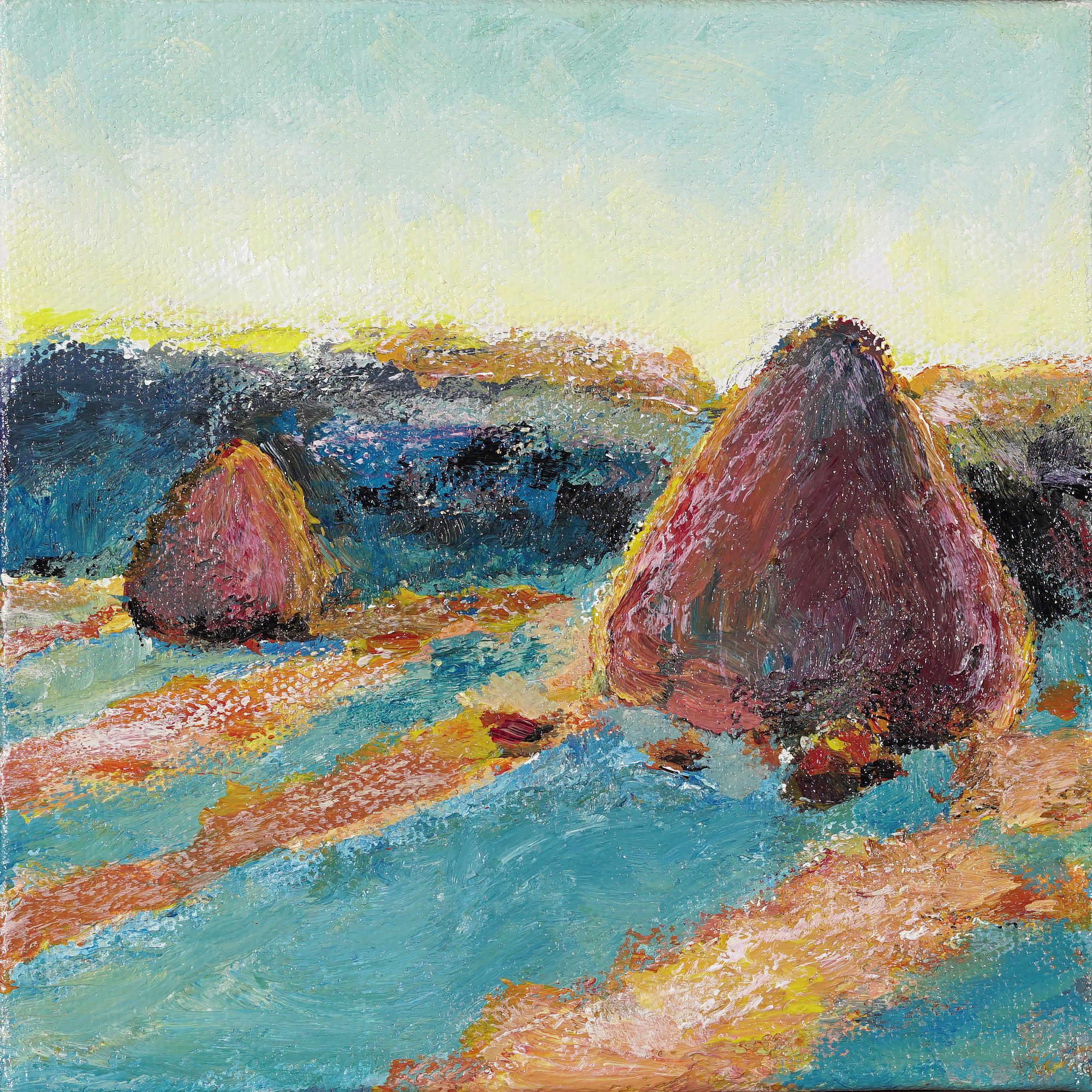 Julie Mayser, Haystacks, after Monet