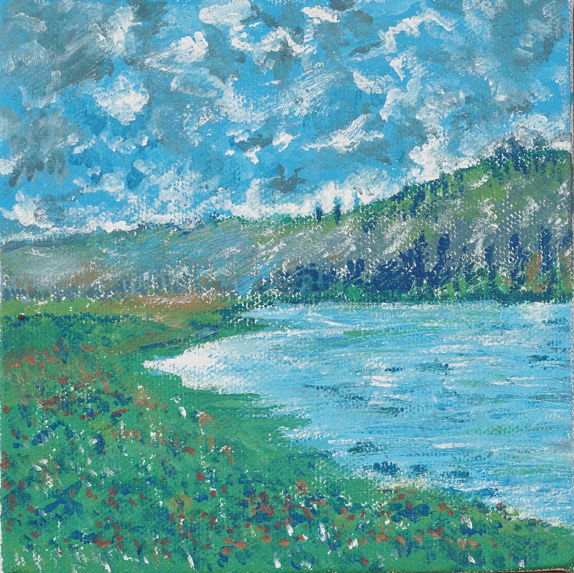 Yuchuan Karber, The Siene at Vetheuil, After Claude Monet
